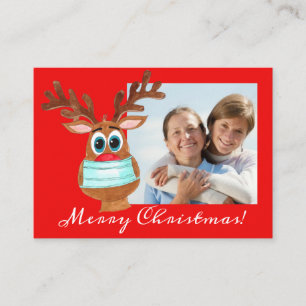 Rudolph the Face Masked Reindeer Photo Card