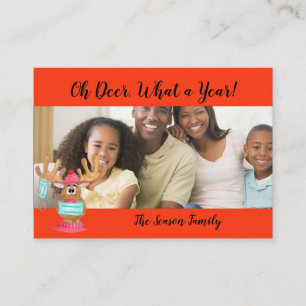 Rudolph the Face Masked Reindeer Photo Card