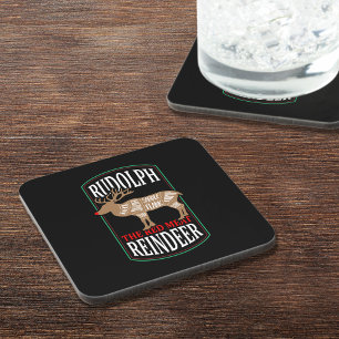 Rudolph The Red Meat Reindeer Beverage Coaster