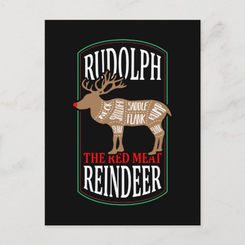 Rudolph The Red Meat Reindeer Postcard