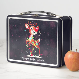 Rudolph The Red Nose Reindeer Christmas Metal Lunch Box