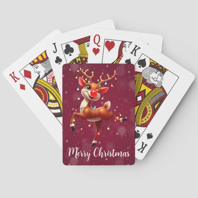 Rudolph The Red Nose Reindeer Christmas Poker Cards (Back)