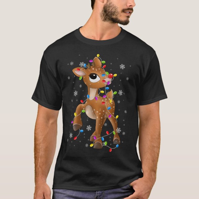 Rudolph The Red Nose Reindeer Christmas T-Shirt (Front)