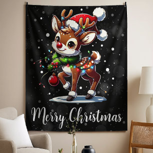 Rudolph The Red Nose Reindeer Christmas Tapestry