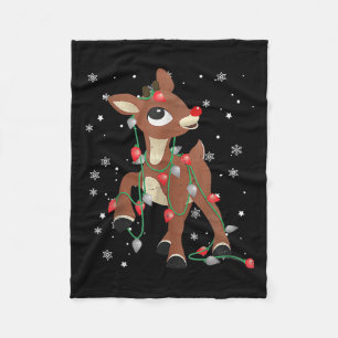 Rudolph The Red Nose Reindeer For Kids And Christm Fleece Blanket