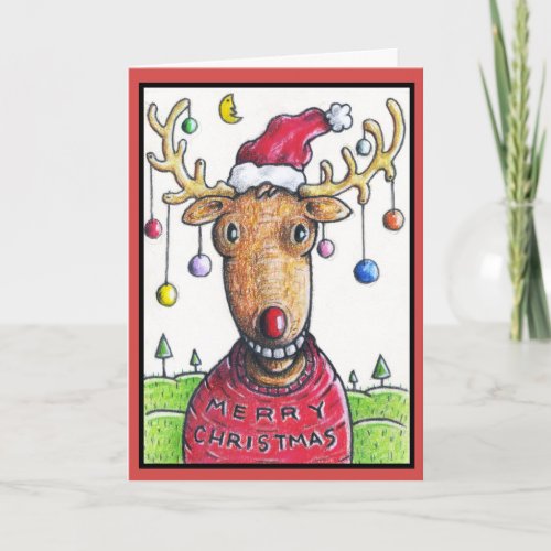 Rudolph The Red Nosed Christmas Tree Holiday Card