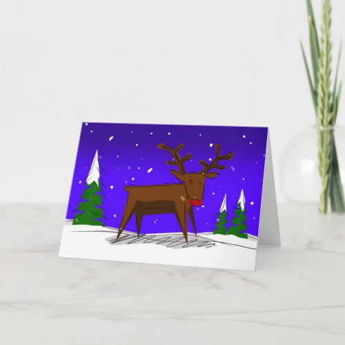 Rudolph the Red Nosed Reindeer Christmas Card