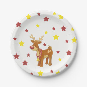Rudolph the red nosed reindeer Christmas stars Paper Plates