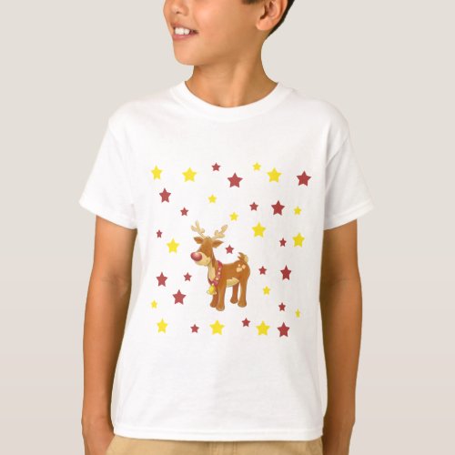 Rudolph the red nosed reindeer Christmas stars T_Shirt