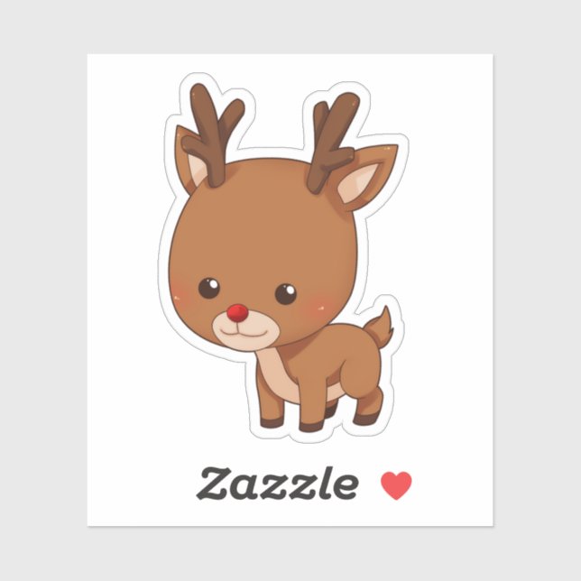 Rudolph the Red Nosed Reindeer Cute Sticker (Sheet)