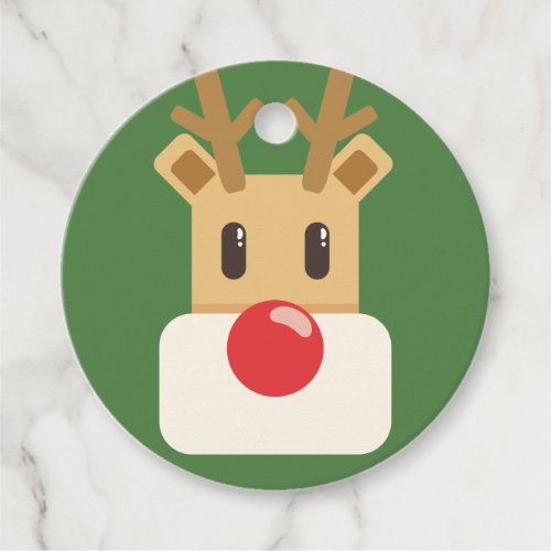 Rudolph the red nosed reindeer favor tags