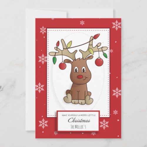 Rudolph the red nosed reindeer holiday card