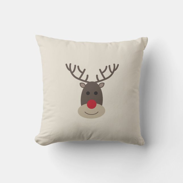 Rudolph the Red Nosed Reindeer Throw Pillow (Front)