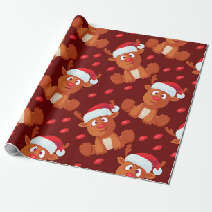 Rudolph the Reindeer Christmas Gift Wrapping Paper