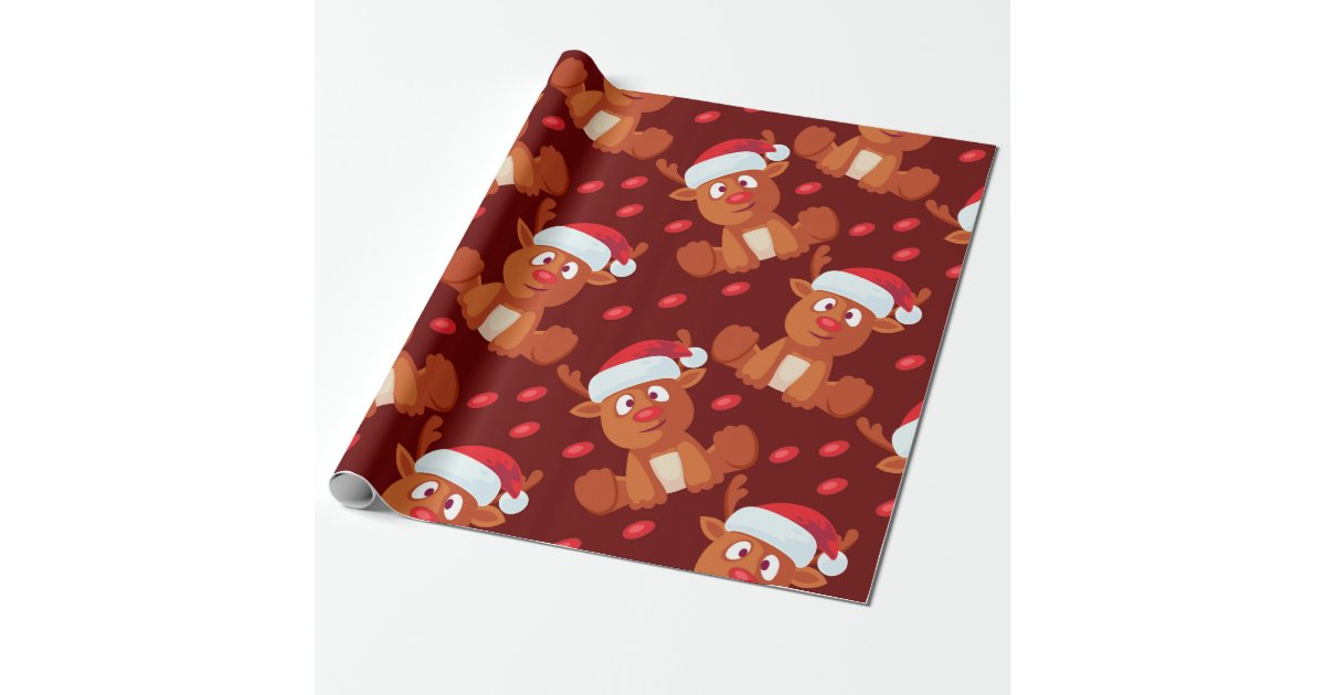 Rudolph the Reindeer Christmas Gift Wrapping Wrapping Paper | Zazzle