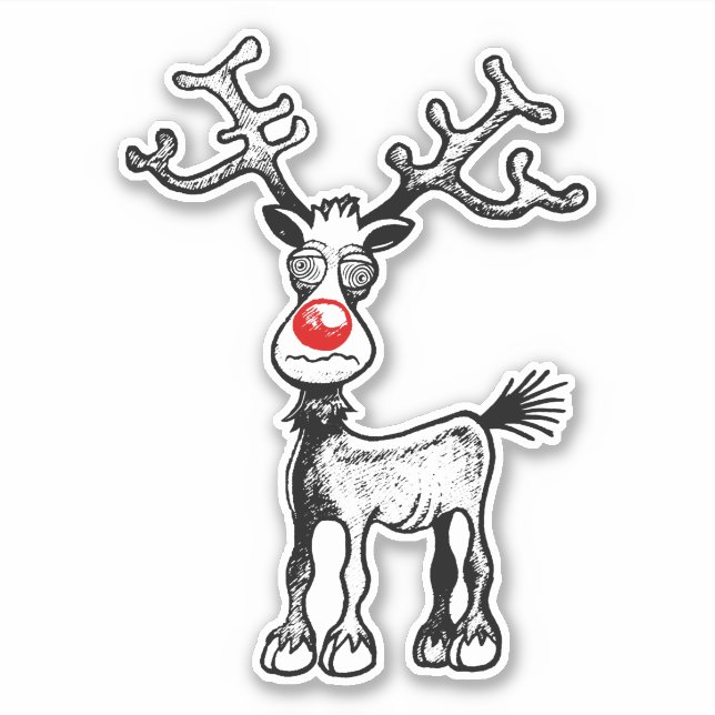 Rudolph the Reindeer Sticker (Front)