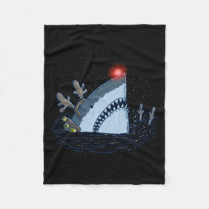Rudolph The Shark - Funny Christmas Long Sleeve Fleece Blanket