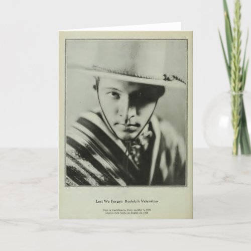 Rudolph Valentino 1929 vintage portrait card