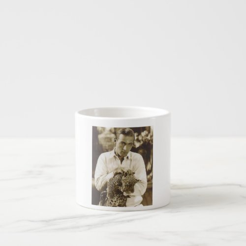 Rudolph Valentino w leopard portrait Espresso Cup