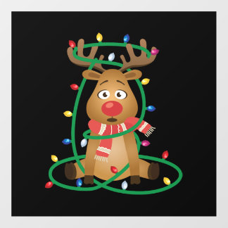 Rudolph with Christmas Lights Floor Decals