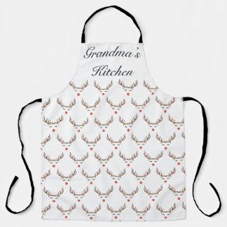 Rudolph with flower crown adult apron