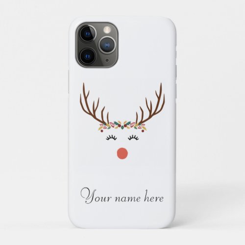 Rudolph with Flower Crown iPhone 11 Pro Case
