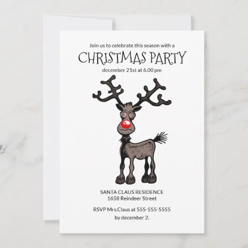 Rudolphs Christmas Party Invitation