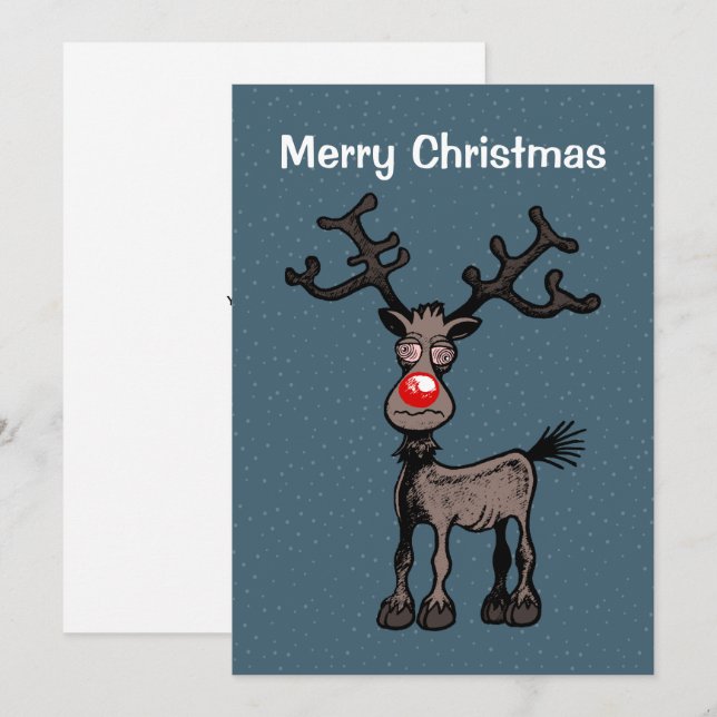 Rudolphs Merry Christmas Holiday Card (Front/Back)