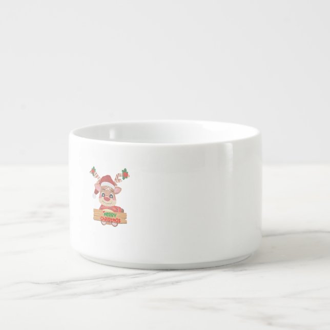 Rudolph's Santa Surprise: A Whimsical Christmas  Bowl (Center)