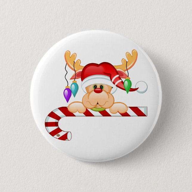 Rudy Candy Cane Button (Front)