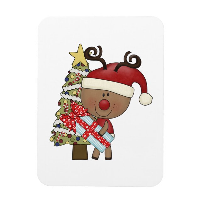 Rudy Reindeer Holiday Tree Magnet (Vertical)