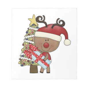 Rudy Reindeer Holiday Tree Notepad
