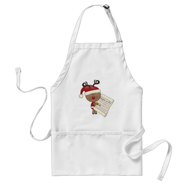 Rudy Reindeer Naughty or Nic Adult Apron (Front)