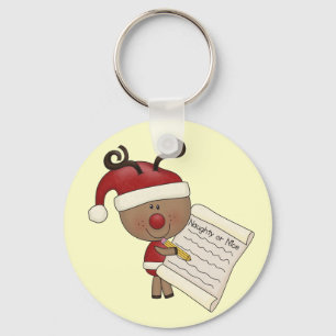 Rudy Reindeer Naughty or Nic Keychain