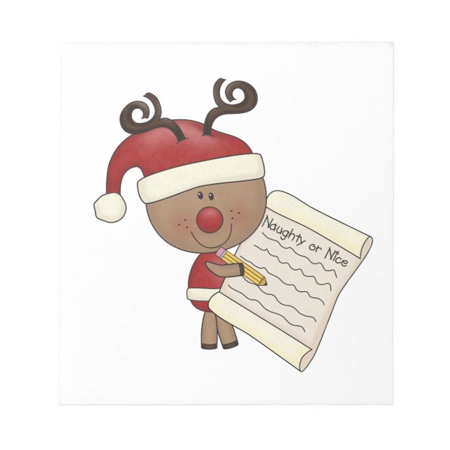 Rudy Reindeer Naughty or Nic Notepad (Front)