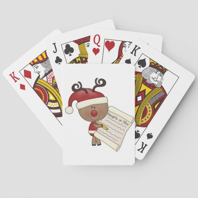 Rudy Reindeer Naughty or Nic Poker Cards (Back)