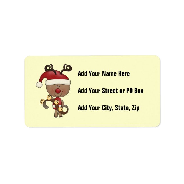 Rudy Reindeer With Bells Label (Front)