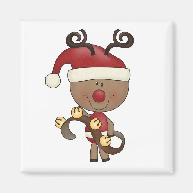 Rudy Reindeer With Bells Magnet (Front)