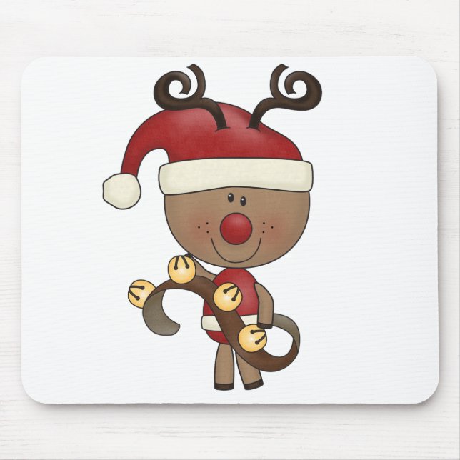 Rudy Reindeer With Bells Mouse Pad (Front)