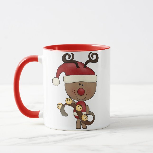 Rudy Reindeer With Bells Mug (Left)