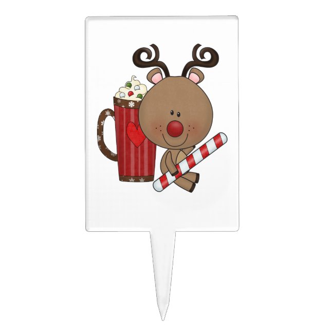 Rudy Reindeer With Cocoa Cake Topper (Front)