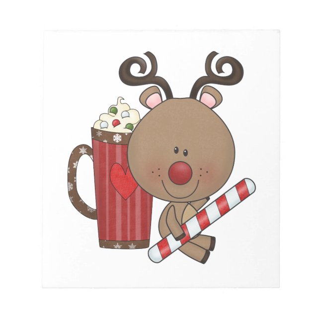 Rudy Reindeer With Cocoa Notepad (Front)