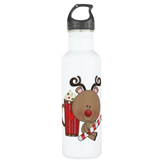 Rudy Reindeer With Cocoa Water Bottle (Front)