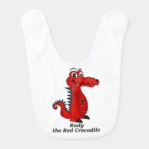 Rudy the Red Crocodile Bib