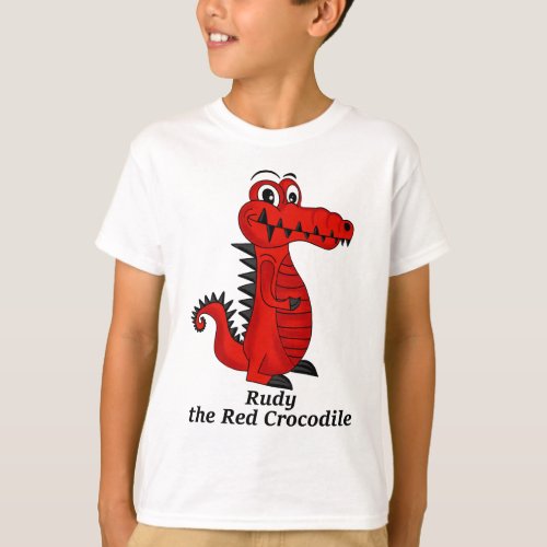 Rudy the Red Crocodile Kids T_Shirt