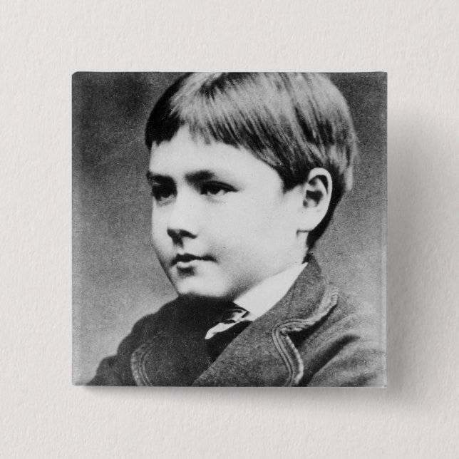 Rudyard Kipling, c.1870 Button (Front)