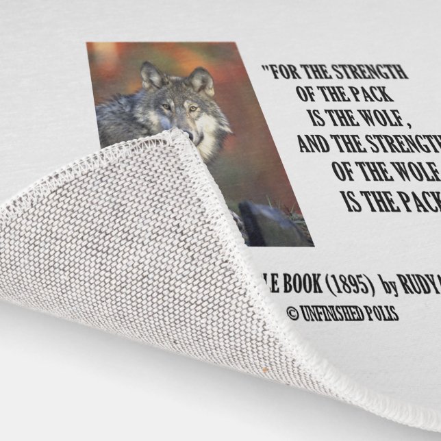 Rudyard Kipling Strength Of The Pack Wolf Quote Rug (Indoor)