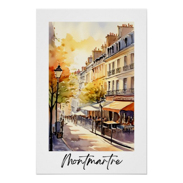 Rue à Montmartre district of Paris Poster (Front)