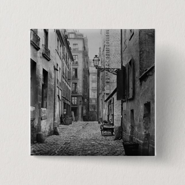 Rue Basse des Ursins, Paris, 1858-78 Pinback Button (Front)