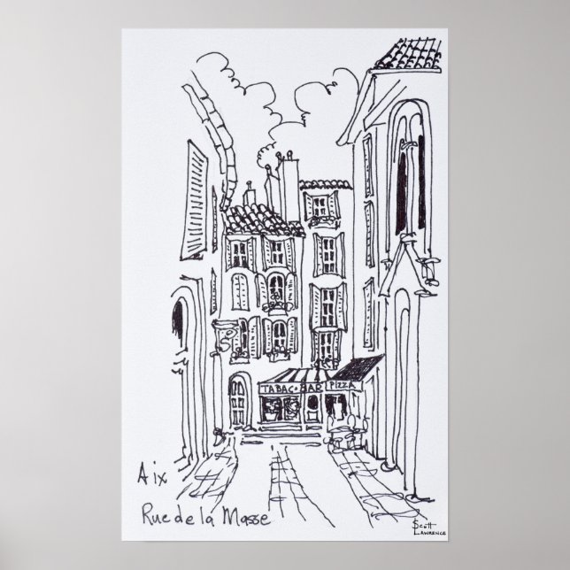 Rue de la Masse | Aix en Provence, France Poster (Front)
